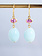 MALLARY MARKS Apple & Eve - Oval Pink Sapphire & Mint Green Aragonite Earrings