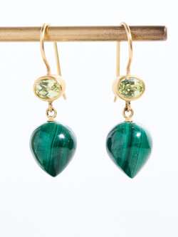 MALLARY MARKS Malachite and Chrysoberyl Apple & Eve Earrings