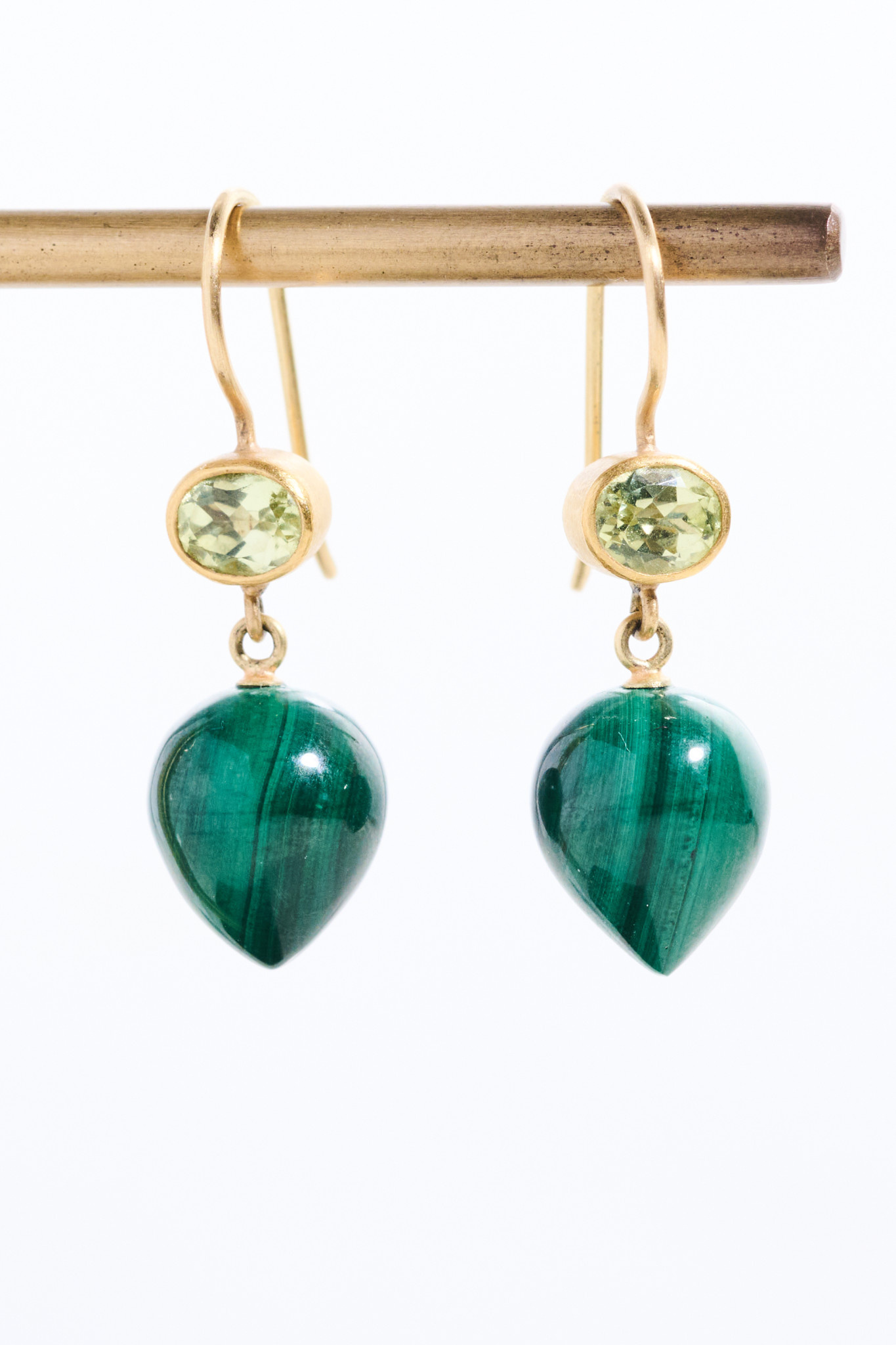 MALLARY MARKS Apple & Eve - Malachite and Chrysoberyl Earrings