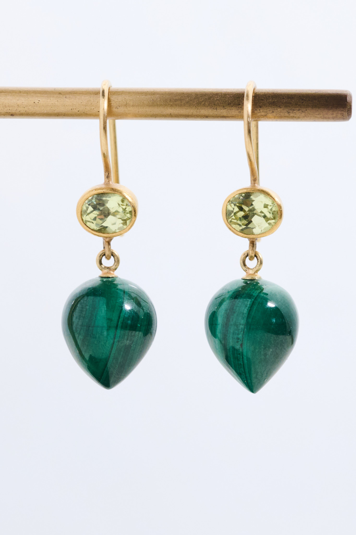 MALLARY MARKS Apple & Eve - Malachite and Chrysoberyl Earrings