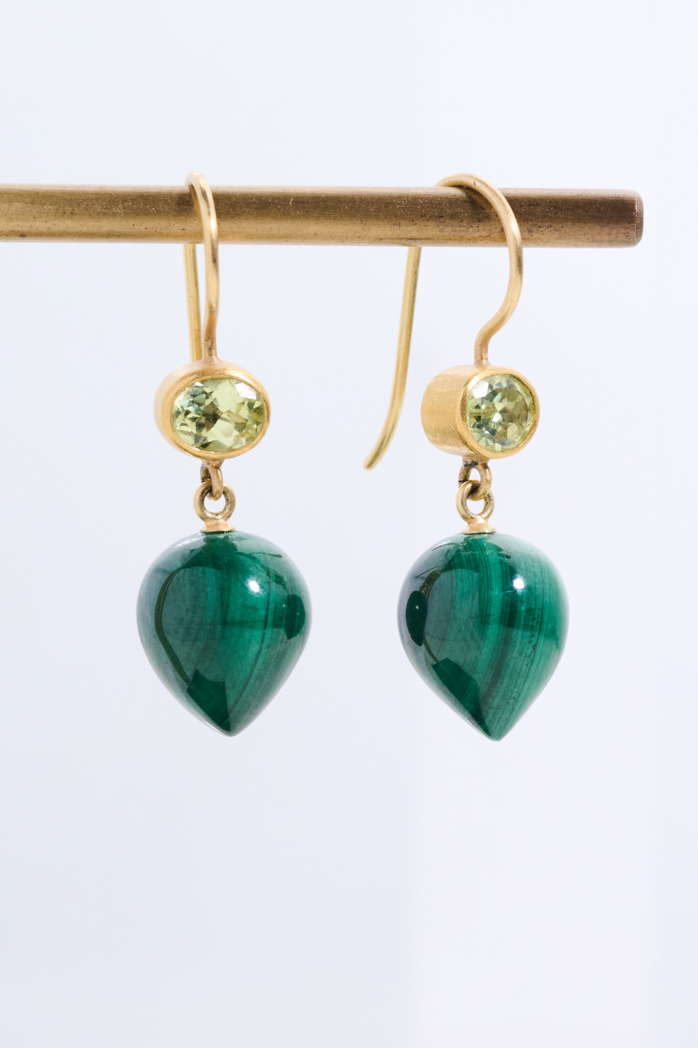 MALLARY MARKS Apple & Eve - Malachite and Chrysoberyl Earrings