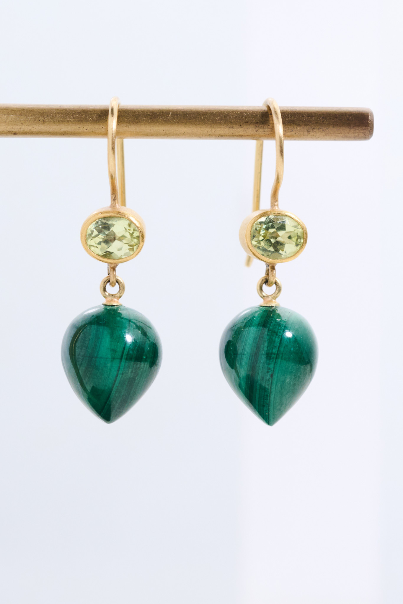 MALLARY MARKS Apple & Eve - Malachite and Chrysoberyl Earrings