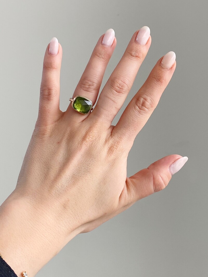 JAMIE JOSEPH Rectangular Green Tourmaline Ring
