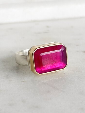 JAMIE JOSEPH Rectangular African Ruby Ring