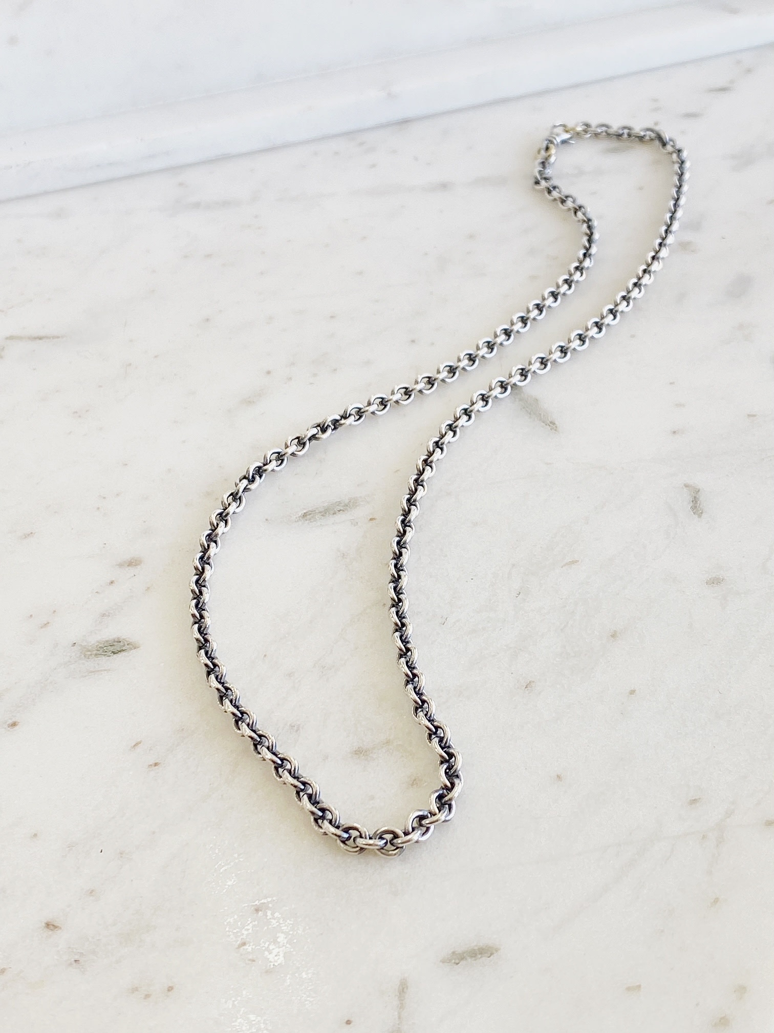 RENE ESCOBAR Lucia Silver 22" Link Chain