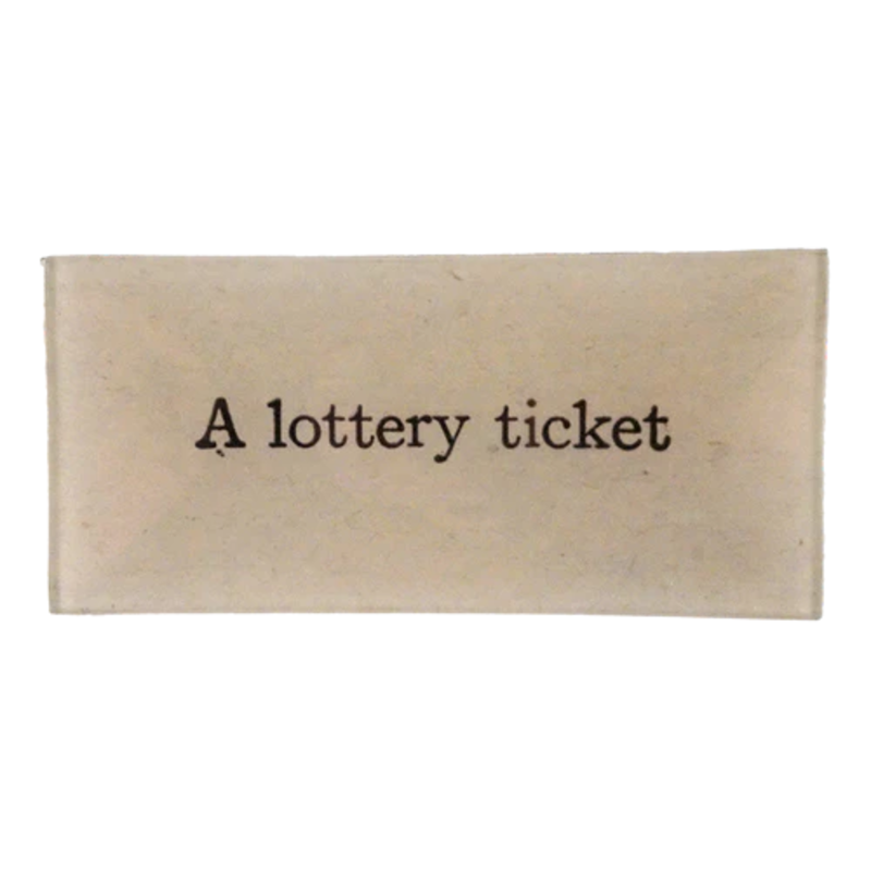 JOHN DERIAN A Lottery Ticket 3.5 x 7" Rect. Tray