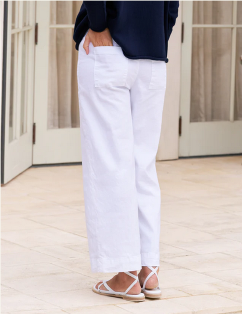 FRANK & EILEEN Wexford Linen Trouser - White