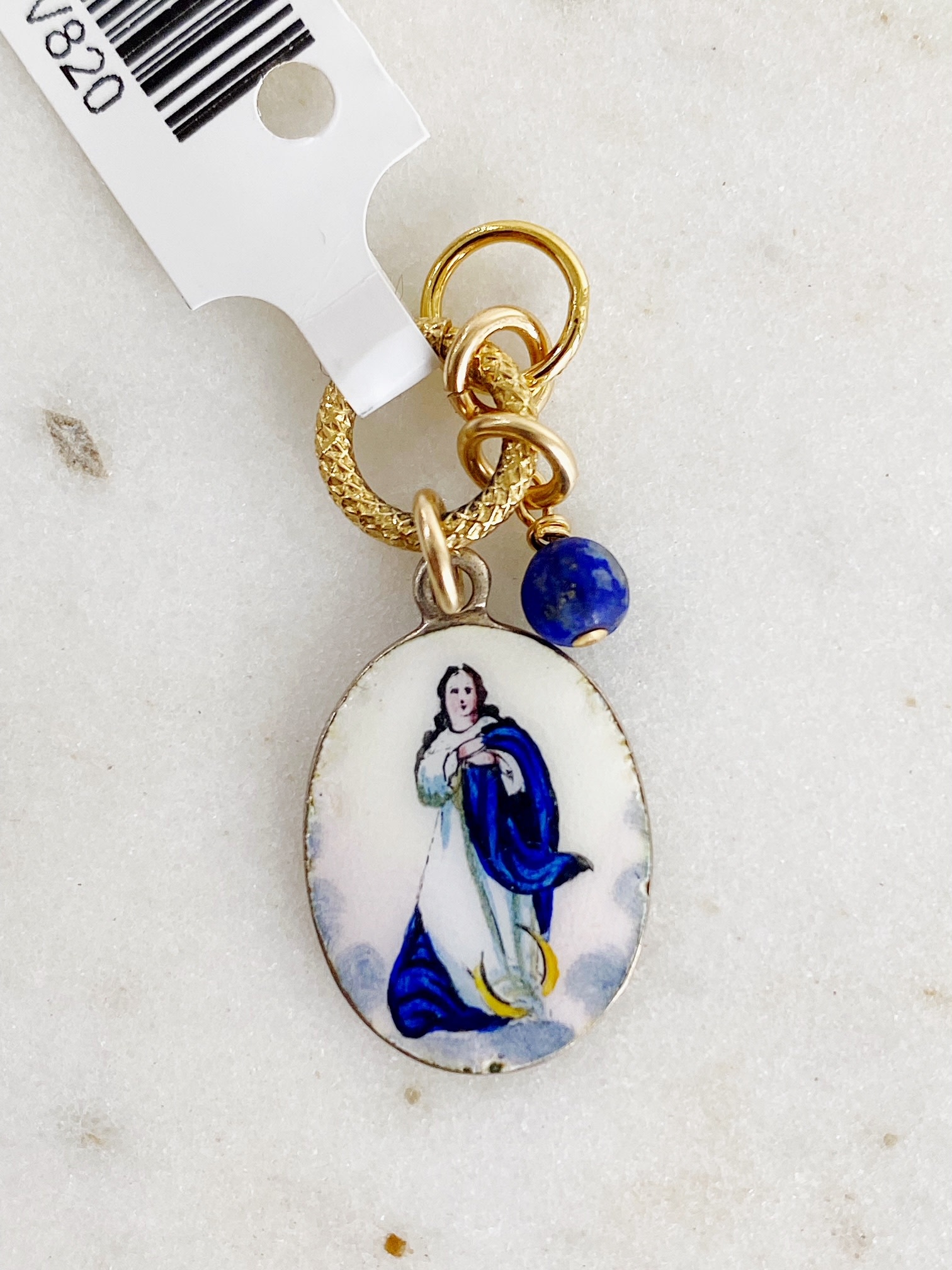 SENNOD Antique French Enamel Mary Vignette