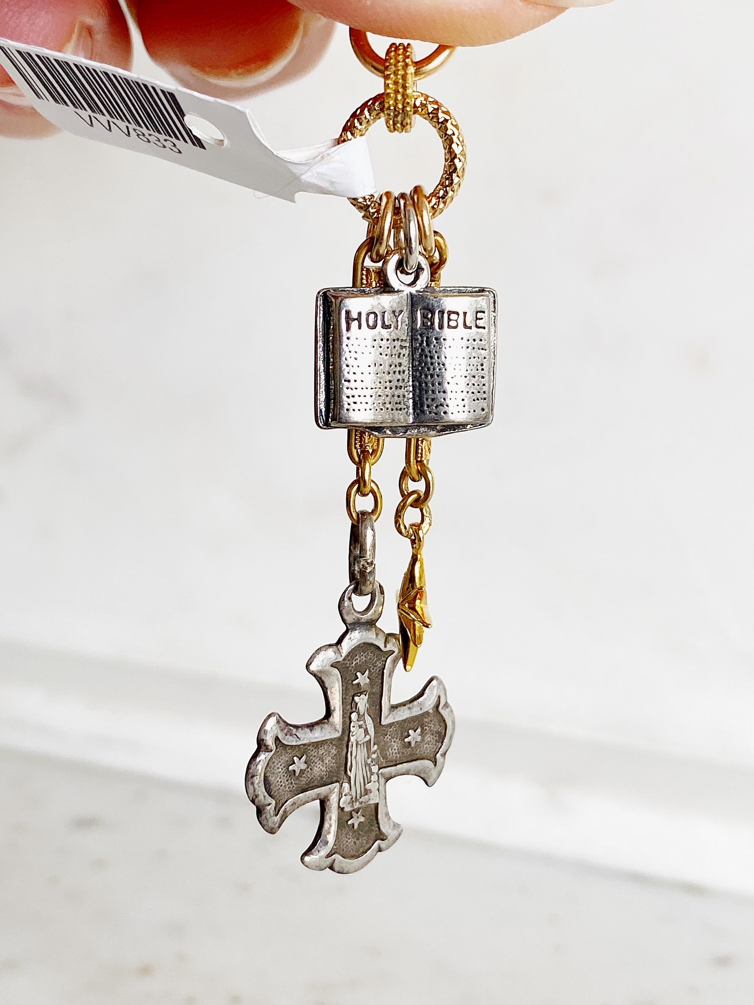 SENNOD Antique Cross Cluster Two-Tone Vignette