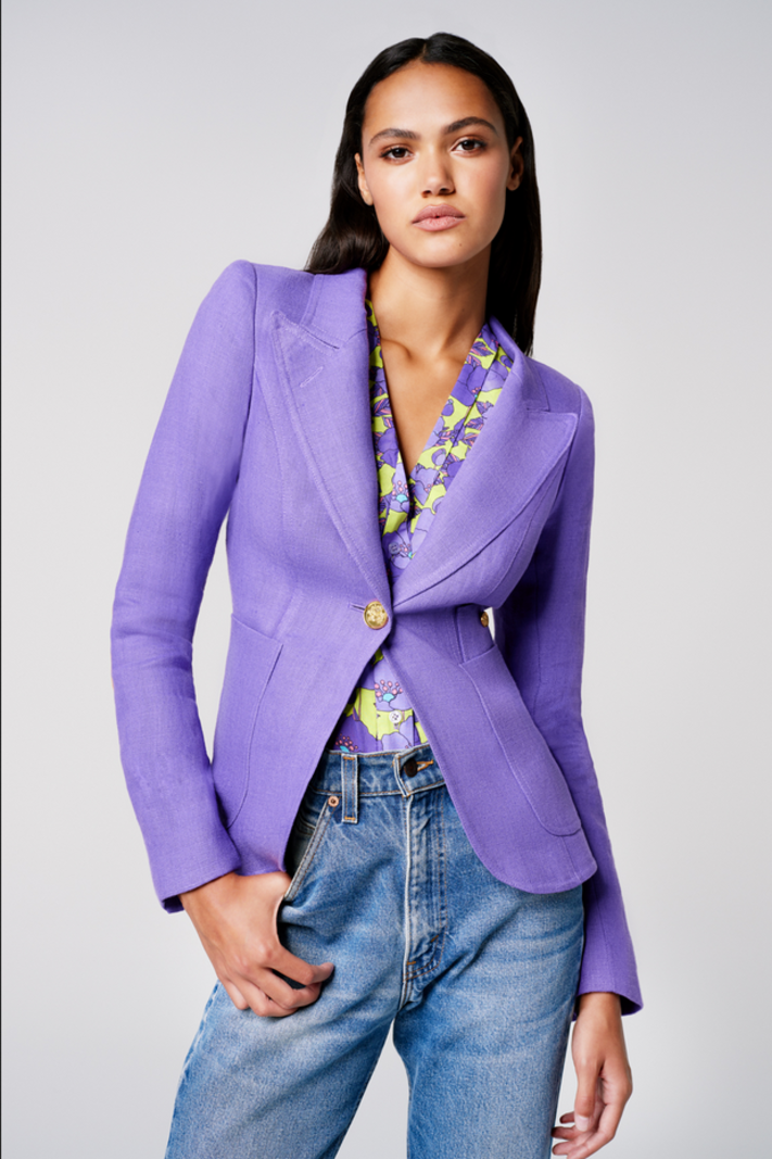 SMYTHE Elbow Patch Duchess Blazer - Violet