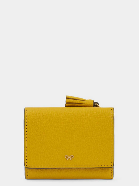 ANYA HINDMARCH Peeping Eyes Mini Trifold Zip Wallet - Mustard & Cognac