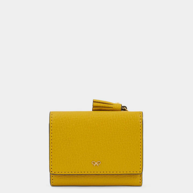 Peeping Eyes Mini Trifold Zip Wallet - Mustard & Cognac - Kiki