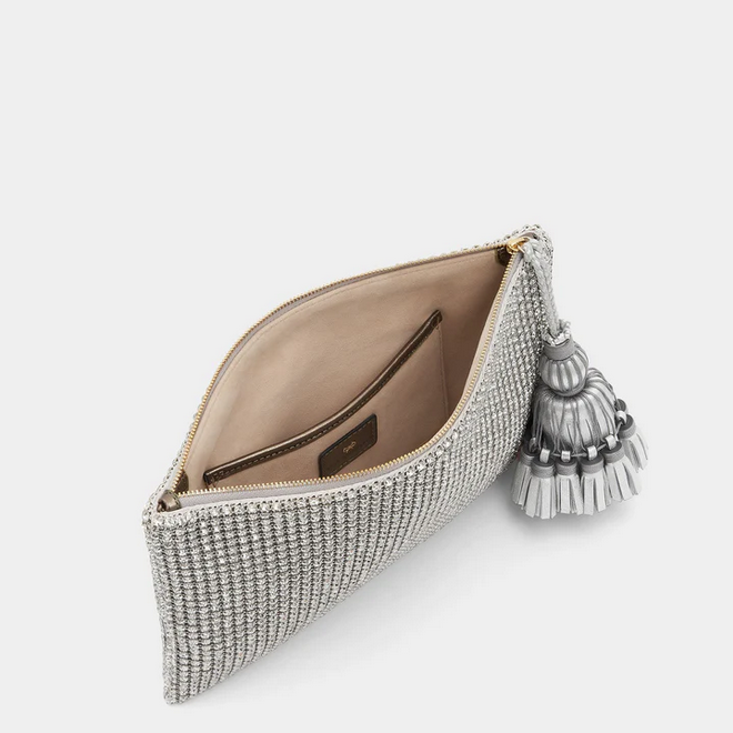 ANYA HINDMARCH Georgiana Clutch - Silver Metal Mesh