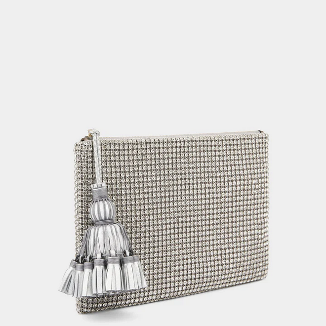 ANYA HINDMARCH Georgiana Clutch - Silver Crystal