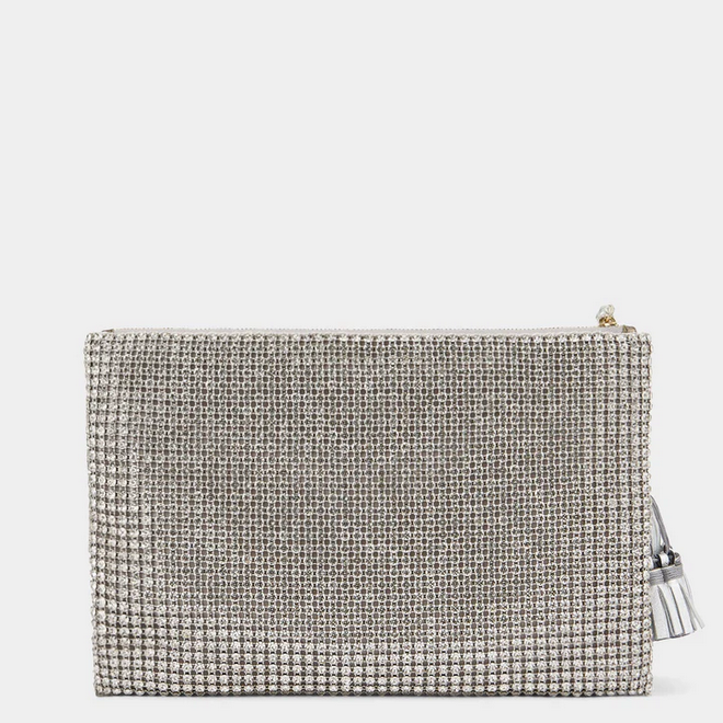 ANYA HINDMARCH Georgiana Clutch - Silver Crystal