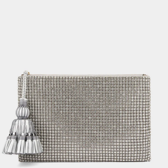 ANYA HINDMARCH Georgiana Clutch - Silver Crystal