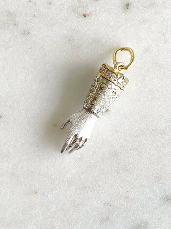 ERICA MOLINARI 18K Diamond Topped Ivory Enamel Hand Charm