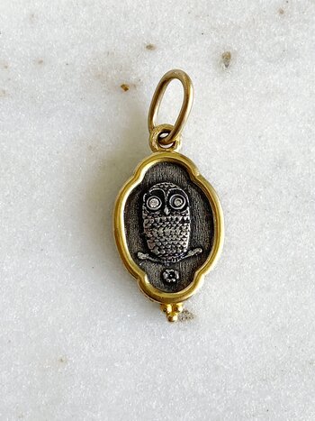 ERICA MOLINARI 18K Two-tone Small Owl Charm