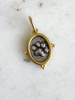 ERICA MOLINARI 18K Two-tone Diamond Paw Charm
