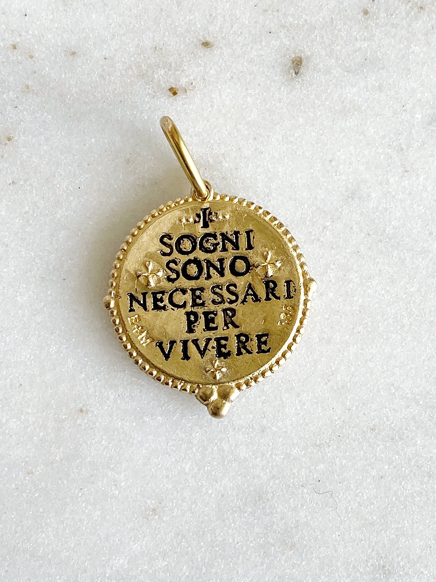 ERICA MOLINARI 14K Large Round Moon & Star Charm