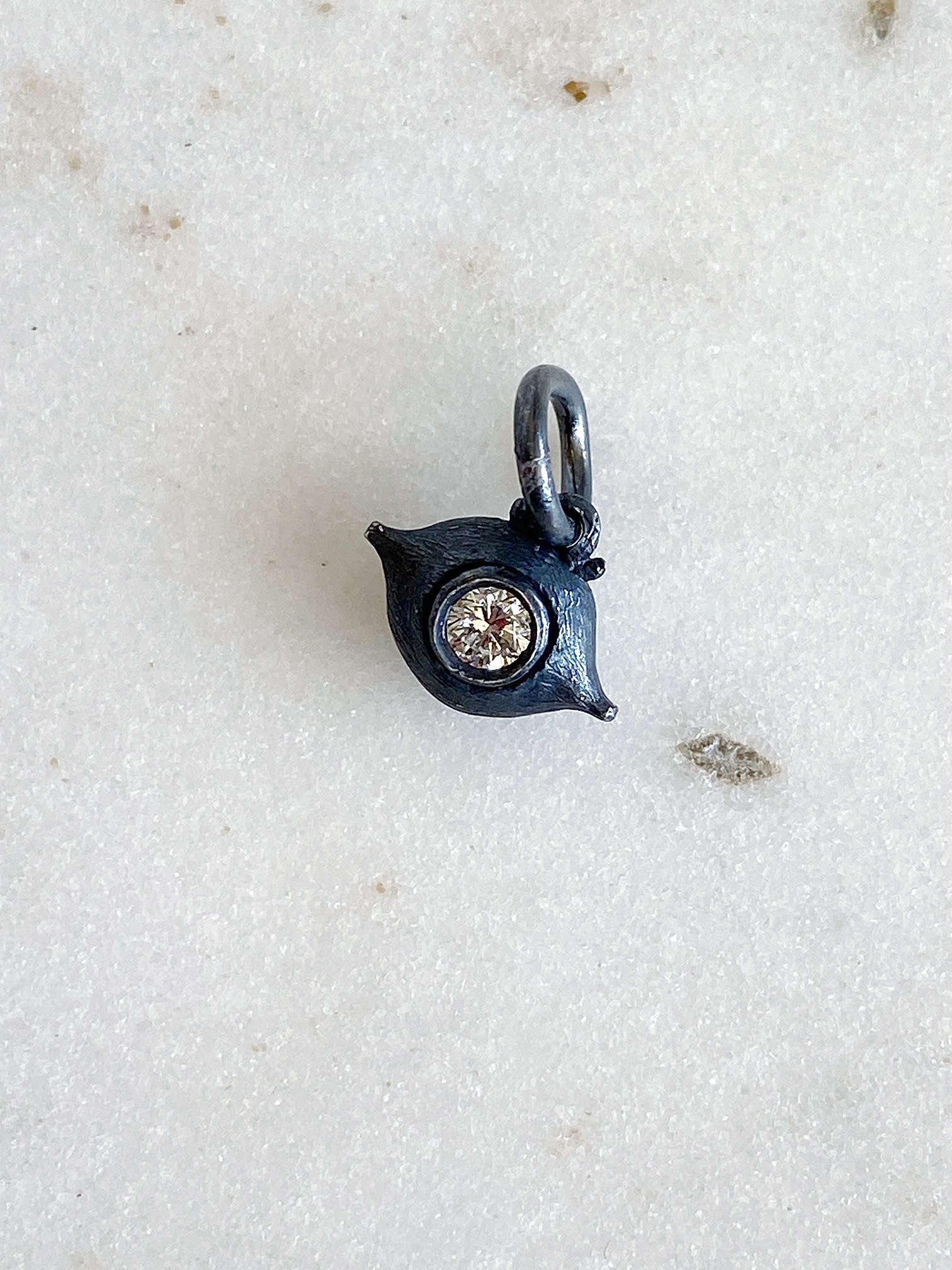 ERICA MOLINARI Oxidized Baby Evil Eye Diamond Charm