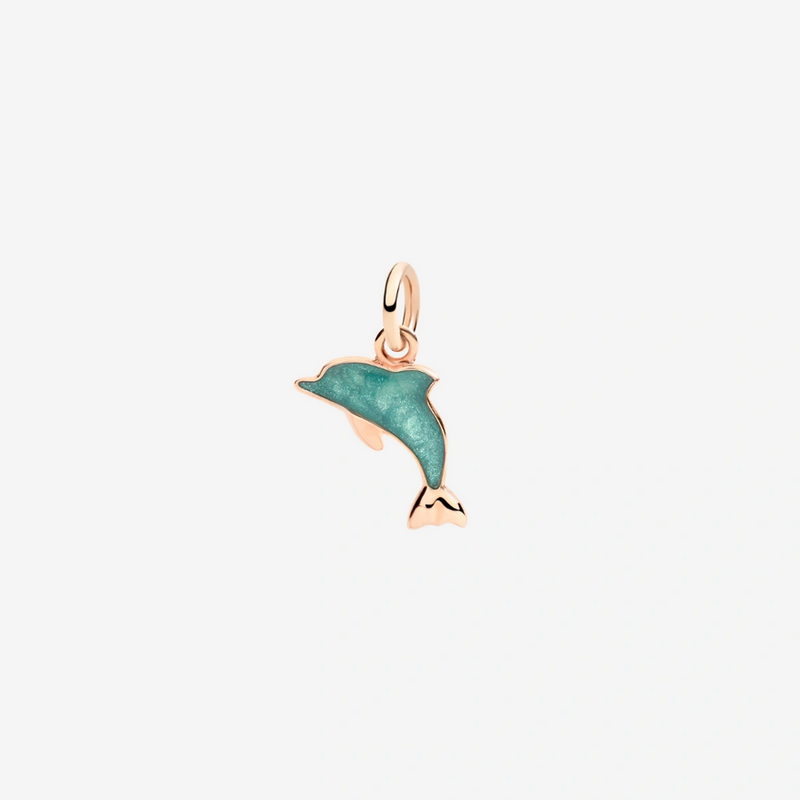 DODO DODO - Enamel Rose Gold Teal MOP Dolphin