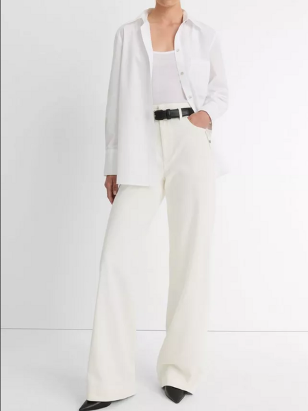 VINCE Cotton Double Waistband Trouser
