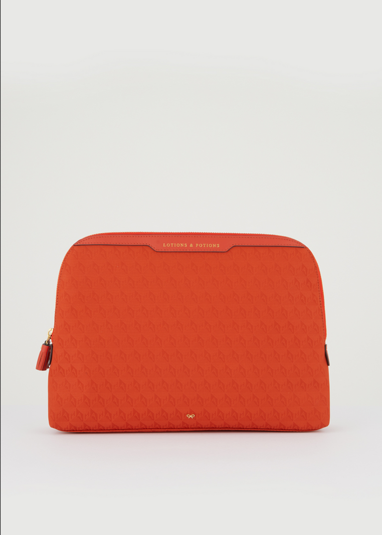 ANYA HINDMARCH Nylon Lotions & Potions AH Logo - Burnt Sienna