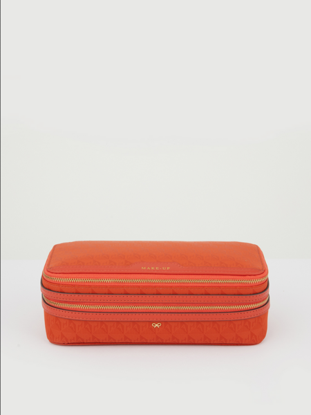 ANYA HINDMARCH Nylon Make Up AH Logo - Burnt Sienna