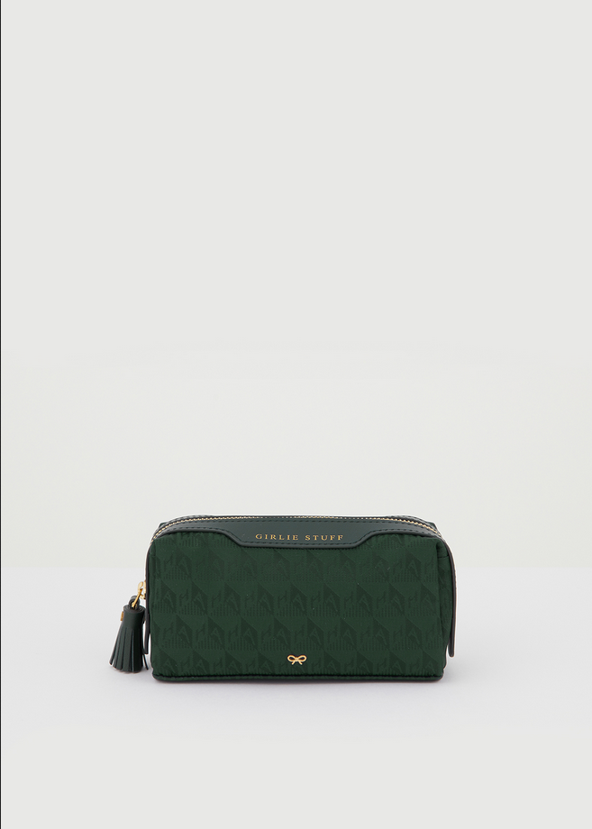 ANYA HINDMARCH Nylon Girlie Stuff AH Logo - Dark Holly