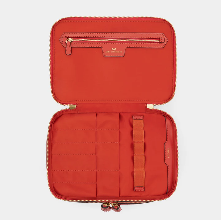 ANYA HINDMARCH Vanity Kit AH Logo - Burnt Sienna