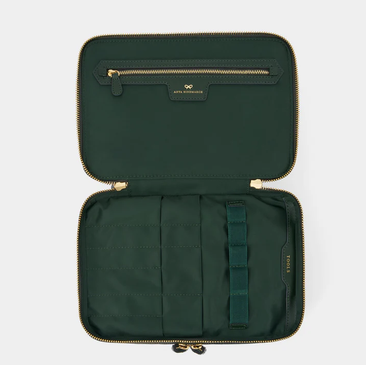 ANYA HINDMARCH Vanity Kit AH Logo - Dark Holly