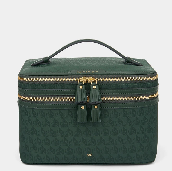 ANYA HINDMARCH Vanity Kit AH Logo - Dark Holly