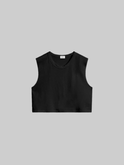LESET Margo Crop Tank - Black