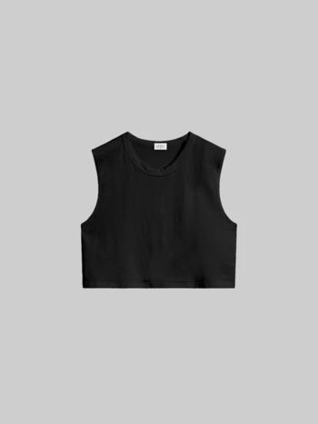 LESET Margo Crop Tank - Black