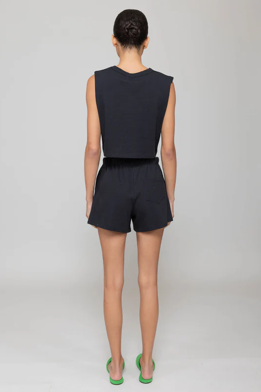 LESET Margo Crop Tank - Black