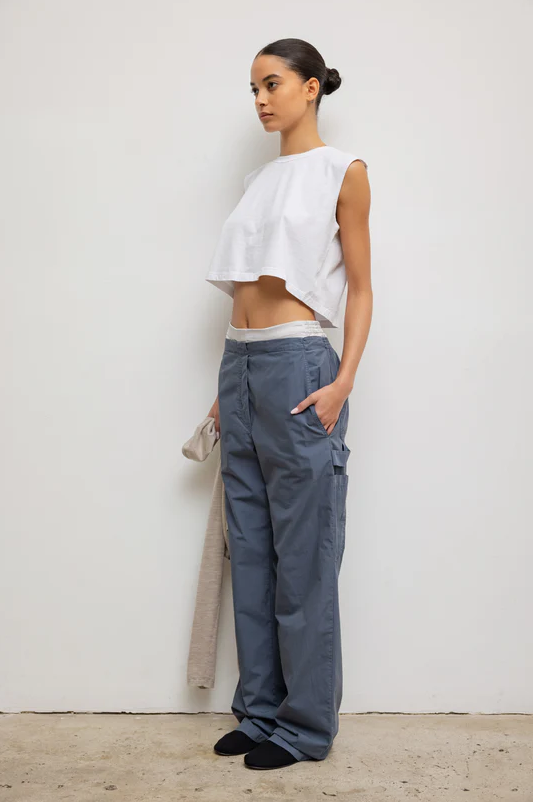 LESET Margo Crop Tank - White