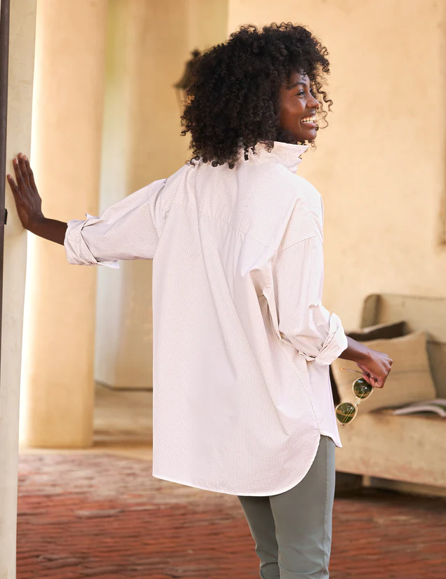 FRANK & EILEEN Shirley Oxford - Sand Stripe