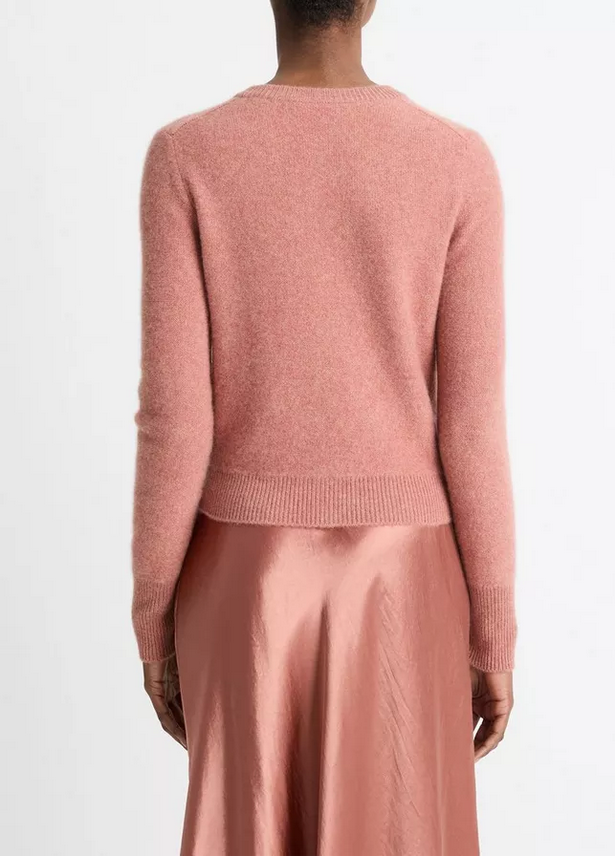 Plush Cashmere Cardigan - Heather Vintage Rose - Kiki