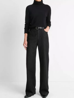 VINCE Mid-Rise Double Waistband Washed Denim - Black