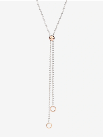 DODO DODO - Silver & Rose Gold Bolo Lariat Necklace