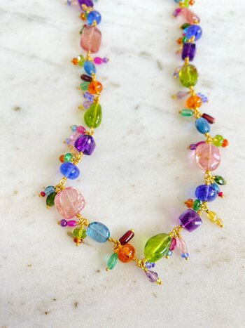 MALLARY MARKS Tutti Fruiti Gemstone Necklace