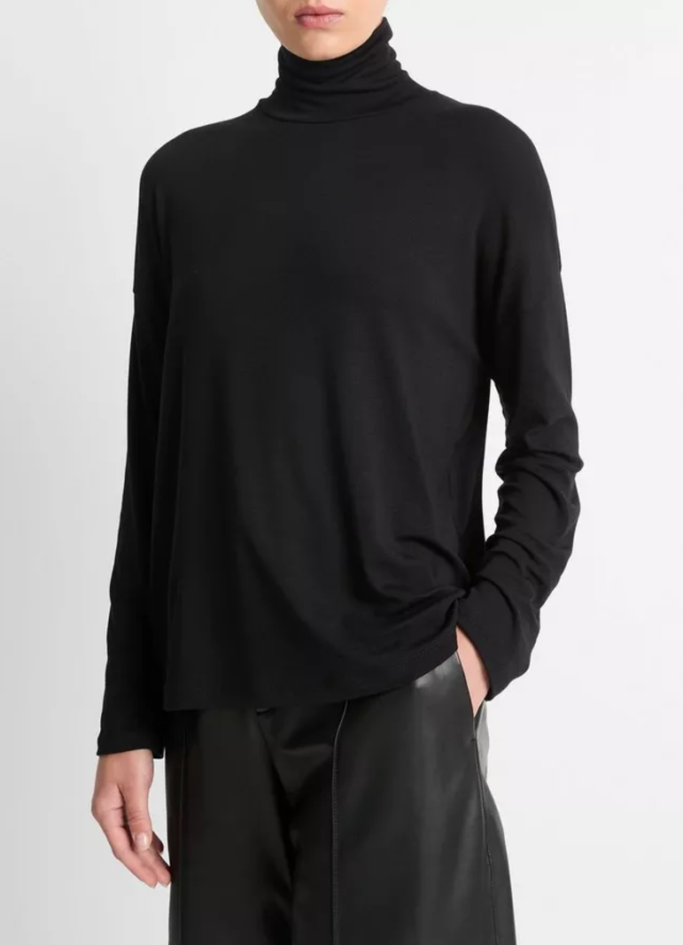 VINCE Relaxed Longsleeve Turtleneck - Black