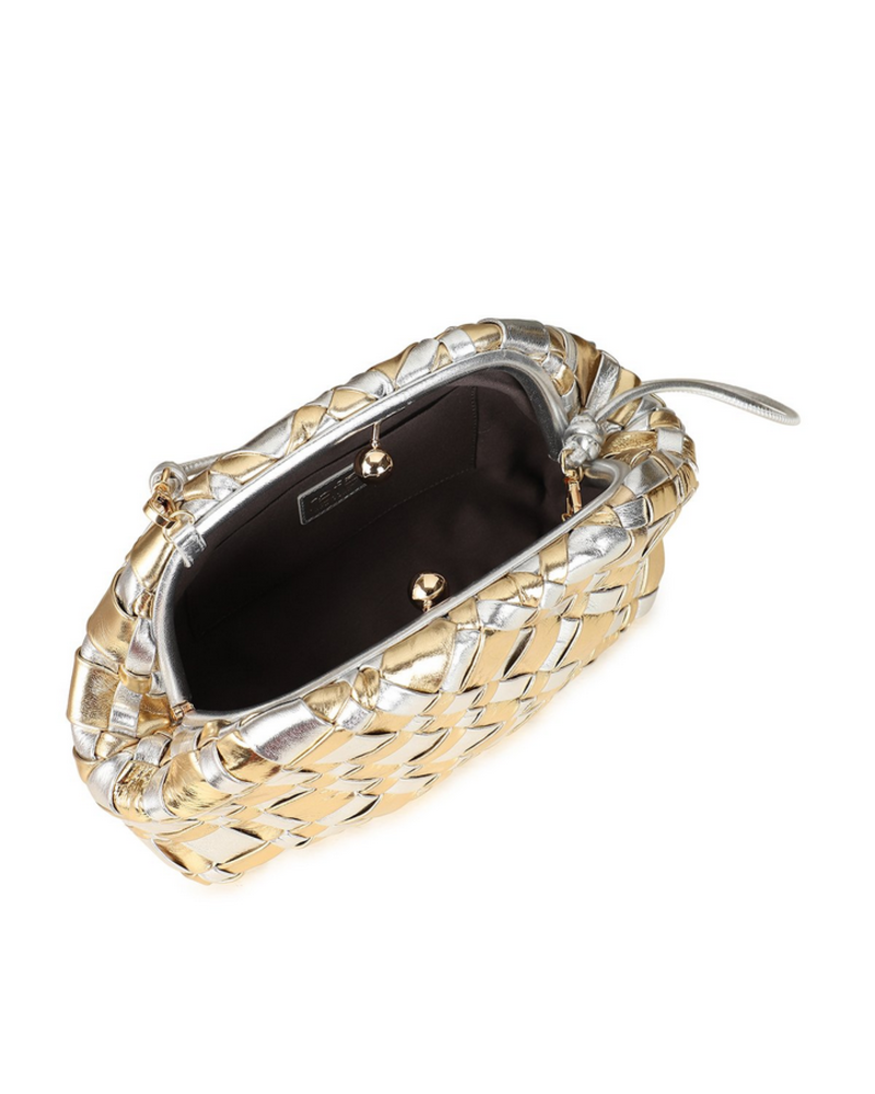 RAFE Aya Frame Clutch - Gold/Silver