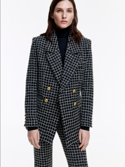 SMYTHE Oversized DB Blazer - Black Grid
