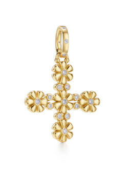 TEMPLE ST CLAIR 18K Fiori Cross Pendant