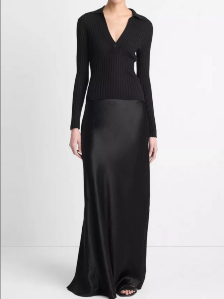 VINCE Satin Maxi Skirt