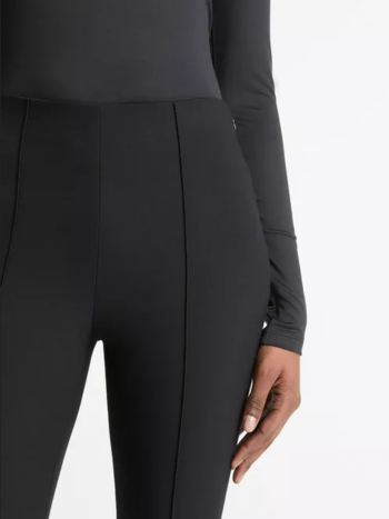 VINCE Mid-Rise Pintuck Crop Flare Pant - Black