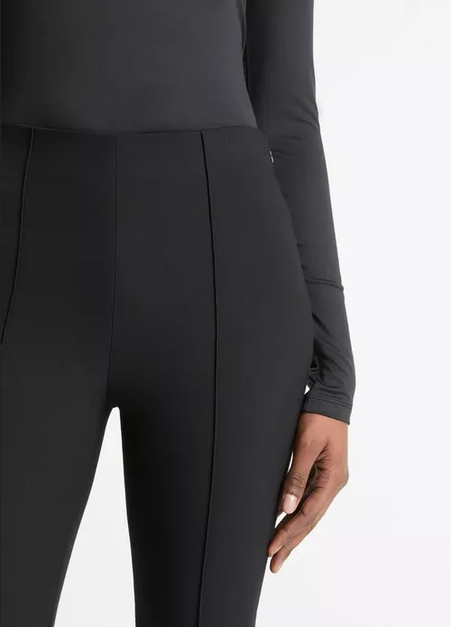 VINCE Mid-Rise Pintuck Crop Flare Pant - Black