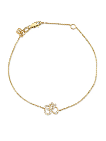 SYDNEY EVAN 14K Pave Diamond Om Bracelet